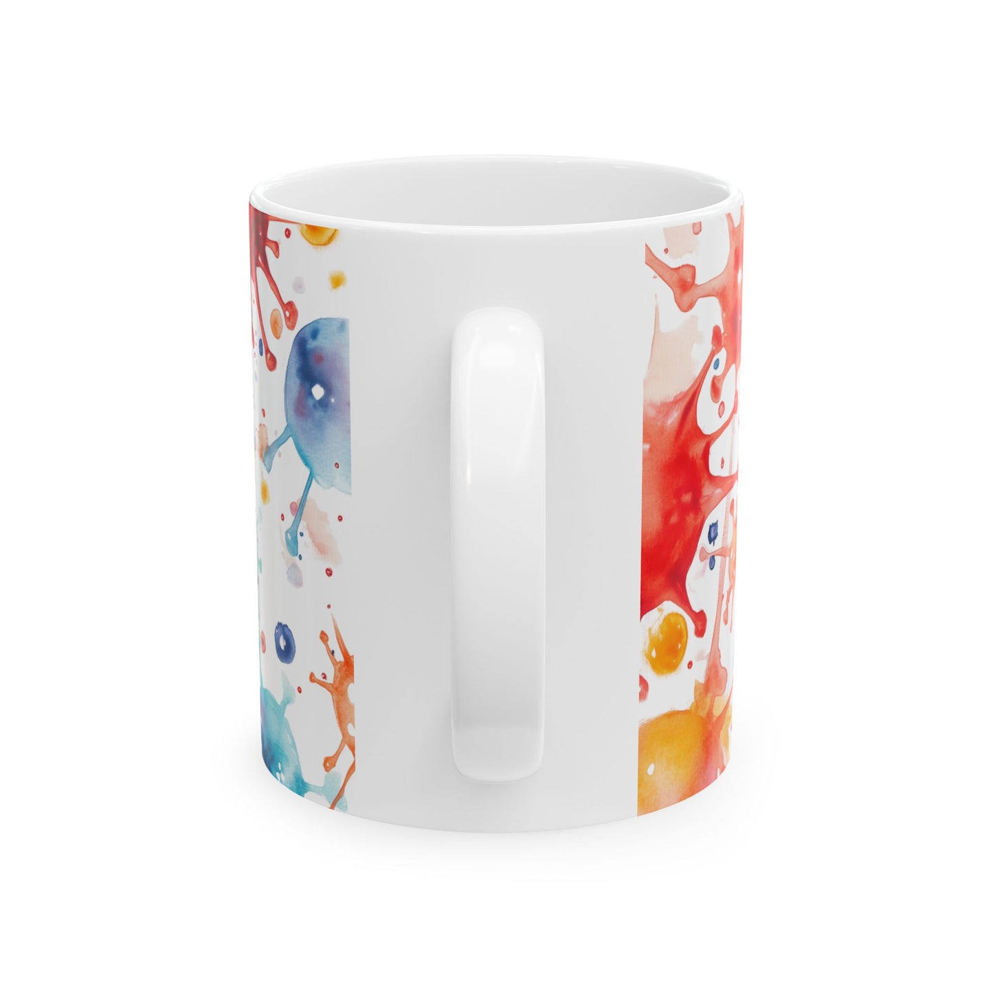 Influenza Virus Particles Colorful Microbe Watercolor Coffee Mug