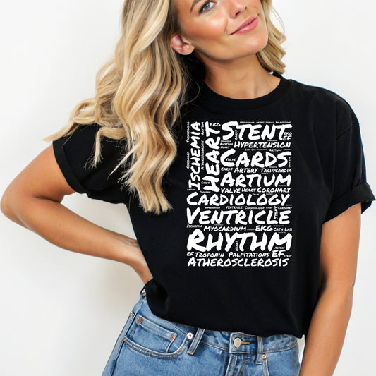 Cardiology Wordcloud T- Shirt