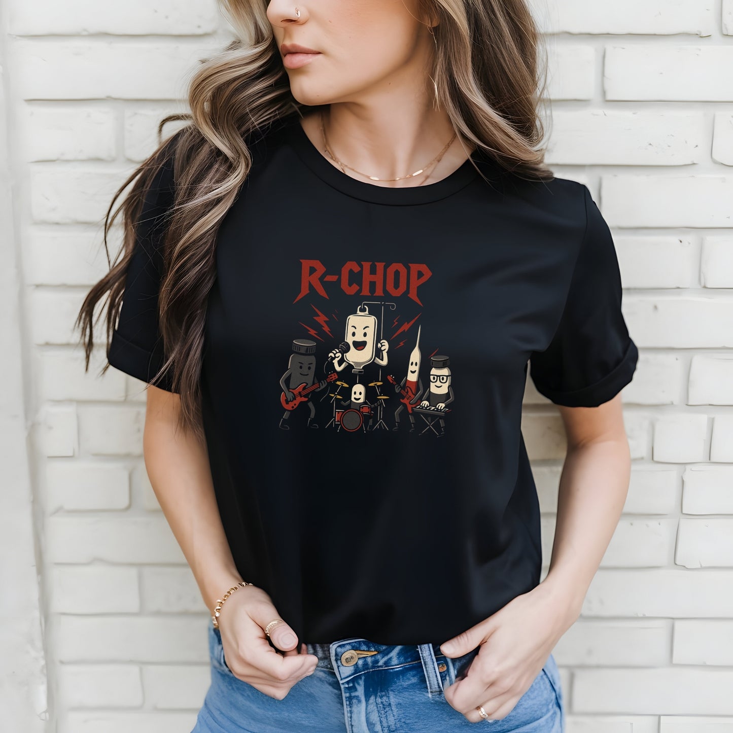 "R-CHOP" Funny Oncology Parody Band T-Shirt