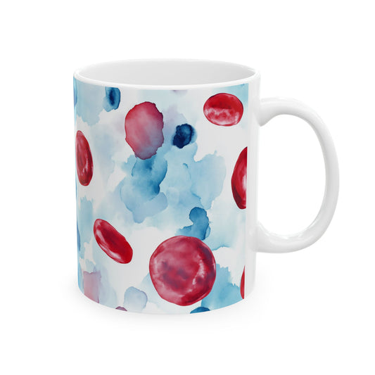 Colorful Red Blood Cells Watercolor Coffee Mug