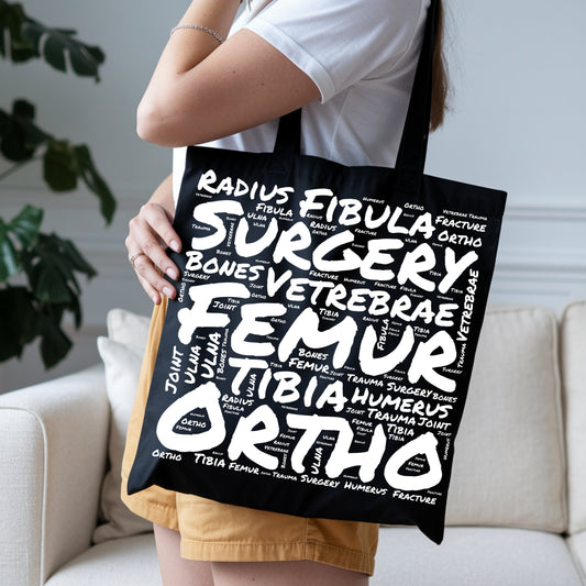 Orthopedic Surgery Word Cloud Black Tote Bag