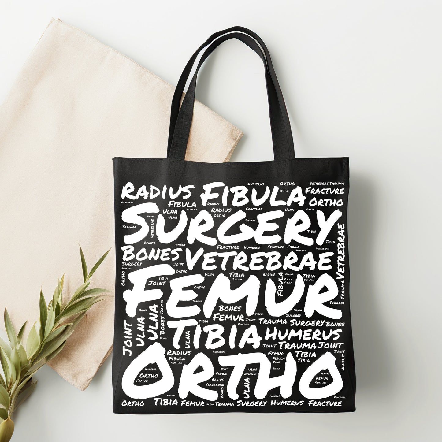 Orthopedic Surgery Word Cloud Black Tote Bag