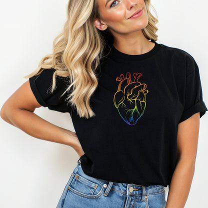Rainbow Anatomical Heart T-Shirt