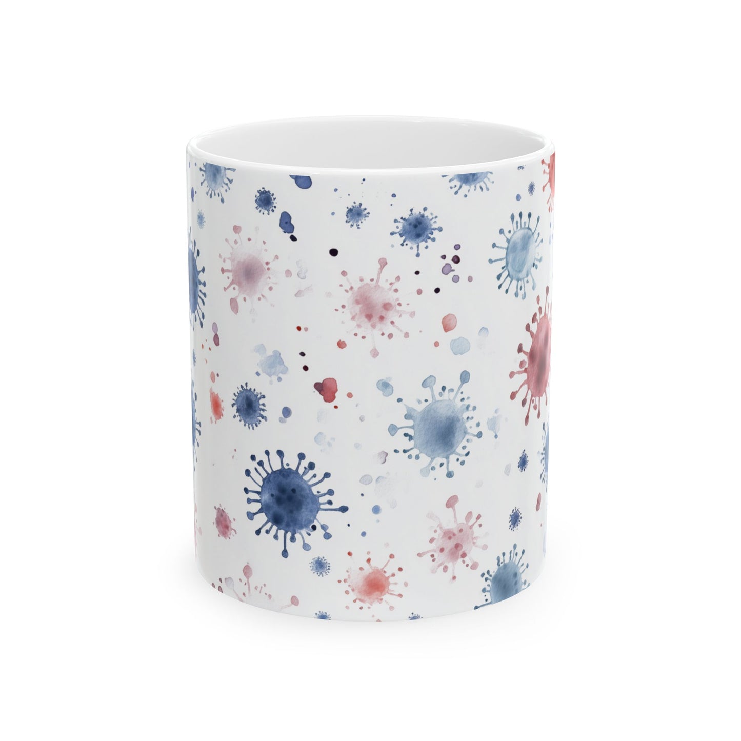 Influenza Virus Particles Colorful Watercolor Mug