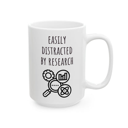 Easily Distracted by Research Mug | Funny Coffee Mug for PhD Student, Scientist, Researcher, Doctor, Investigator, Analyst | Science Humor