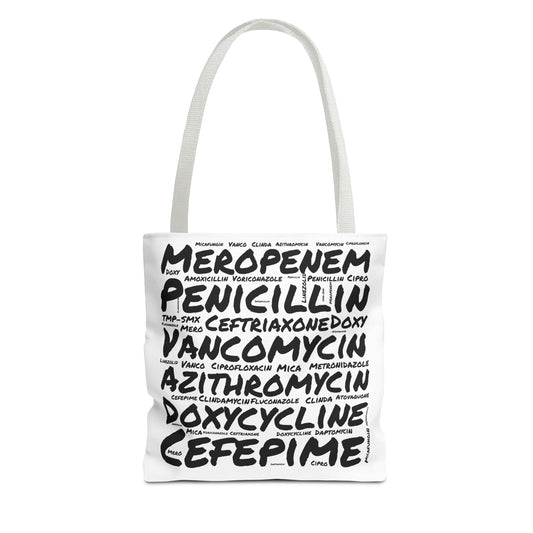 Antibiotic Word Cloud White Tote Bag