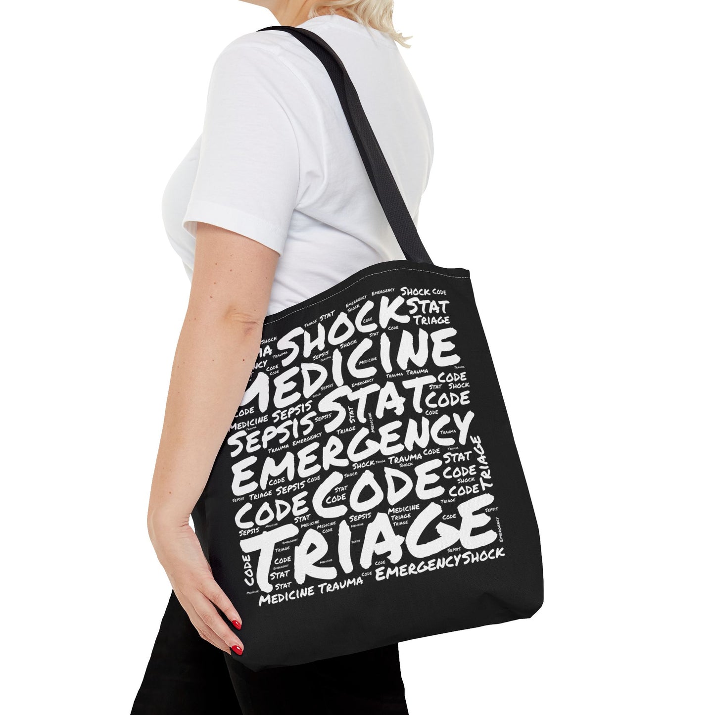 Emergency Medicine Word Cloud Black Tote Bag