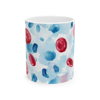 Colorful Red Blood Cells Watercolor Coffee Mug