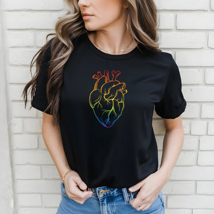 Rainbow Anatomical Heart T-Shirt
