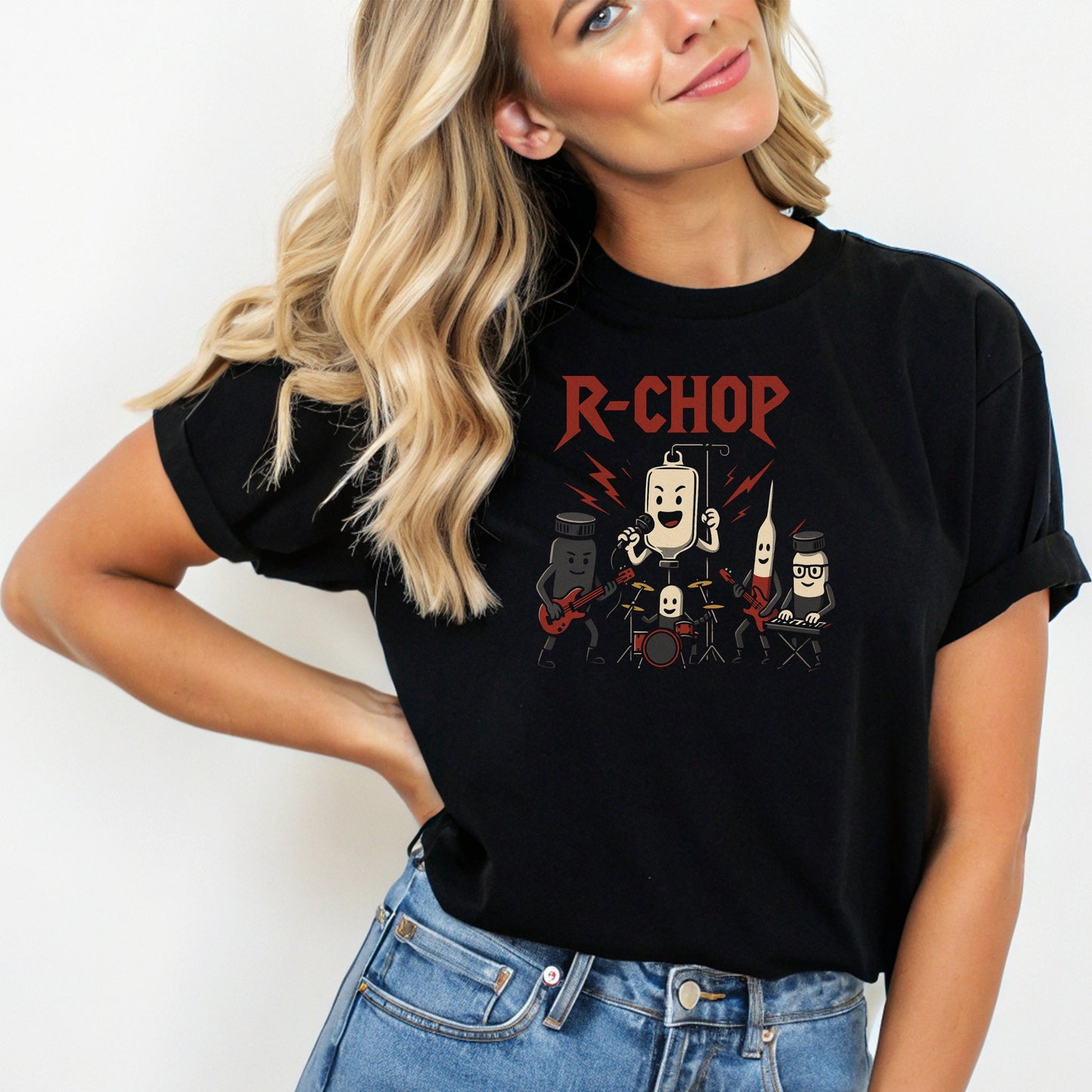 "R-CHOP" Funny Oncology Parody Band T-Shirt