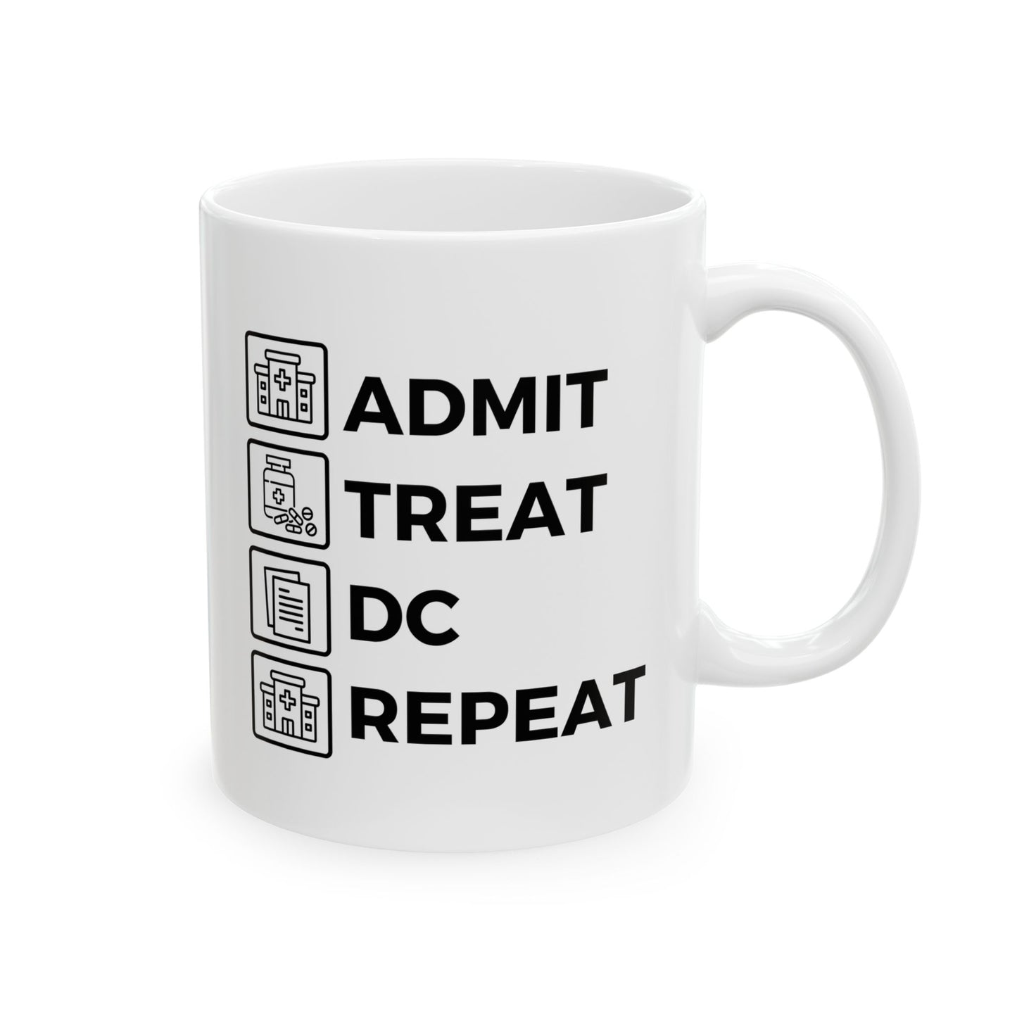 "Admit, Treat, Discharge, Repeat" Coffee Mug