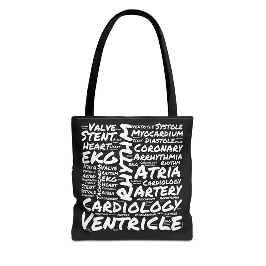 Cardiology Word Cloud Black Tote Bag
