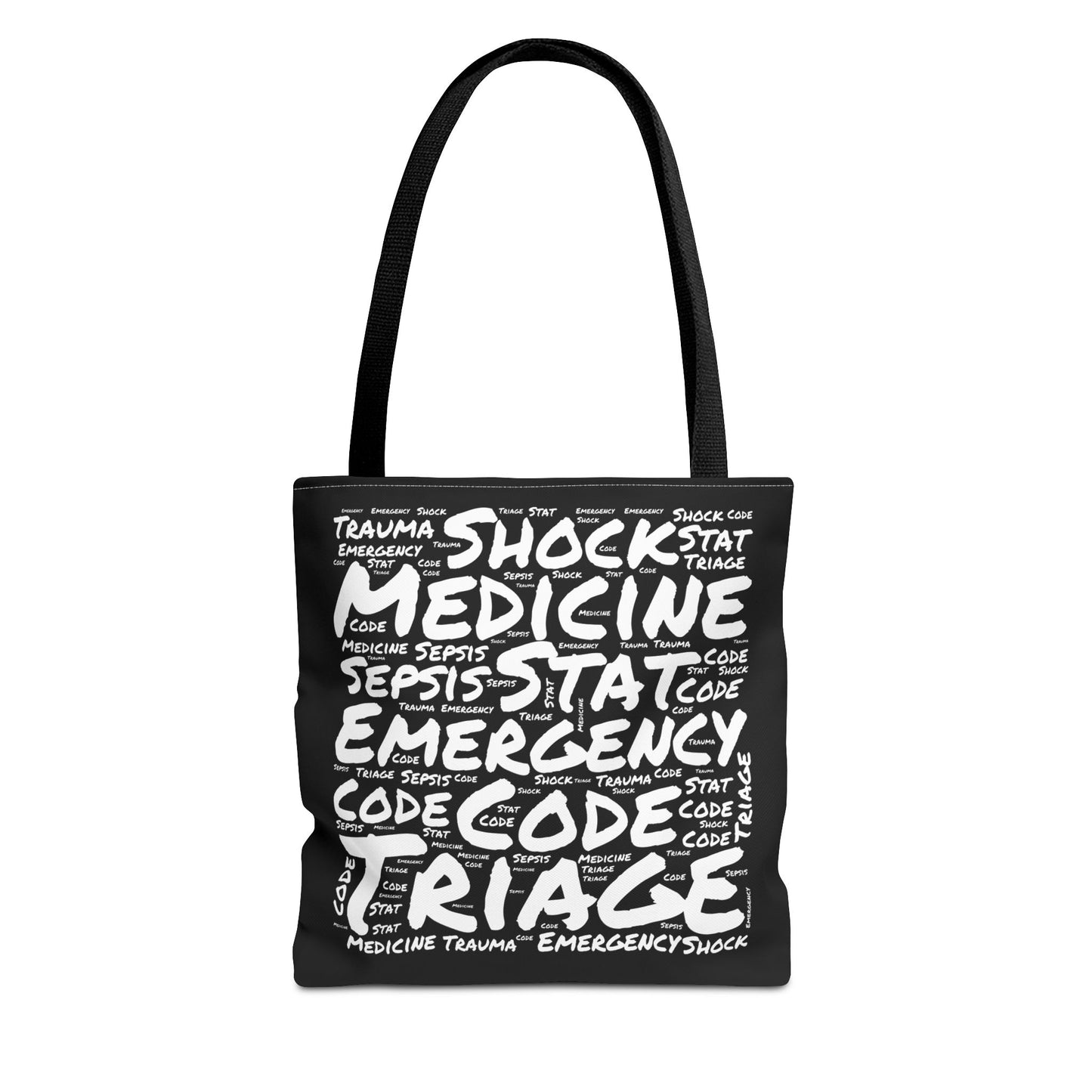Emergency Medicine Word Cloud Black Tote Bag