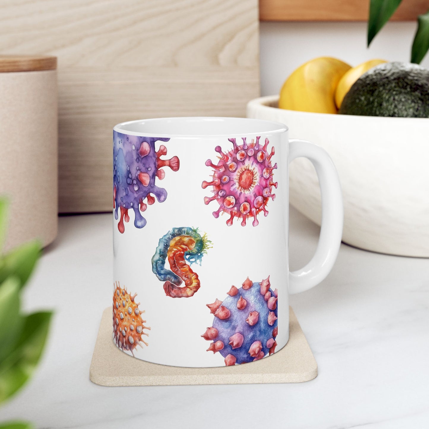 Microbe Watercolor Coffee Mug