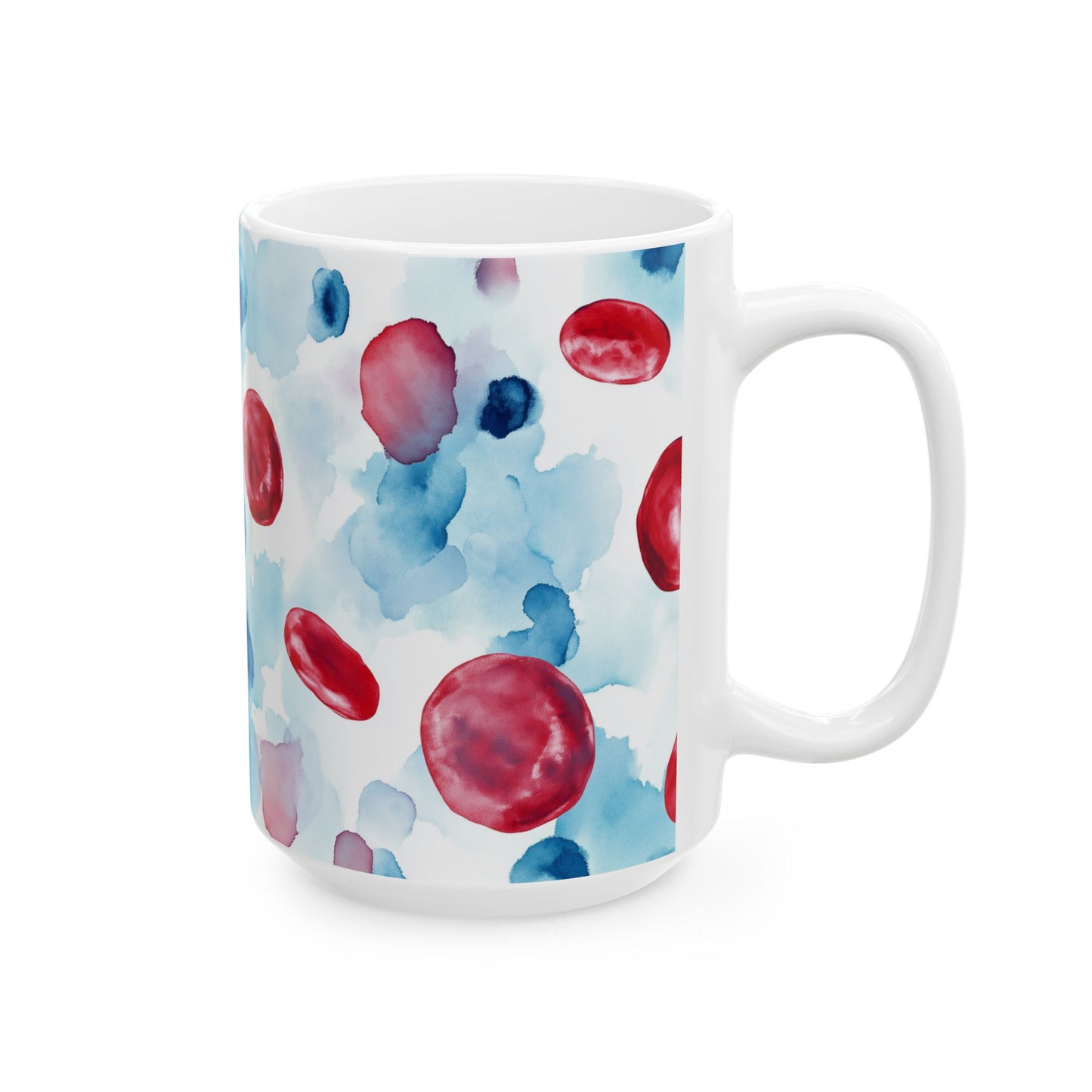 Colorful Red Blood Cells Watercolor Coffee Mug