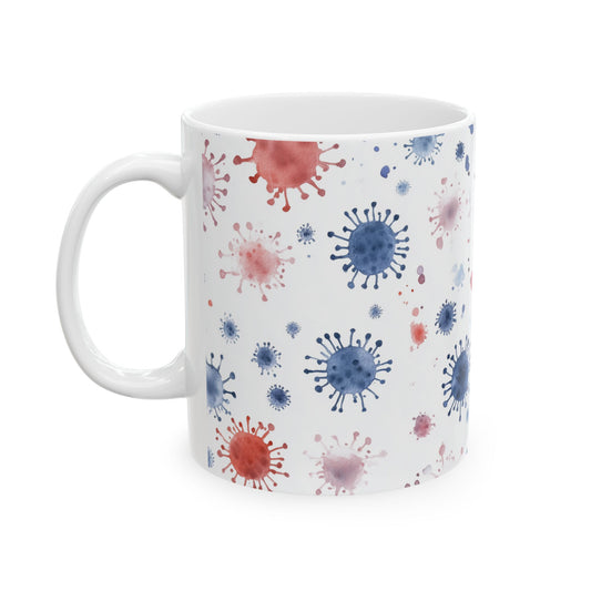 Influenza Virus Particles Colorful Watercolor Mug