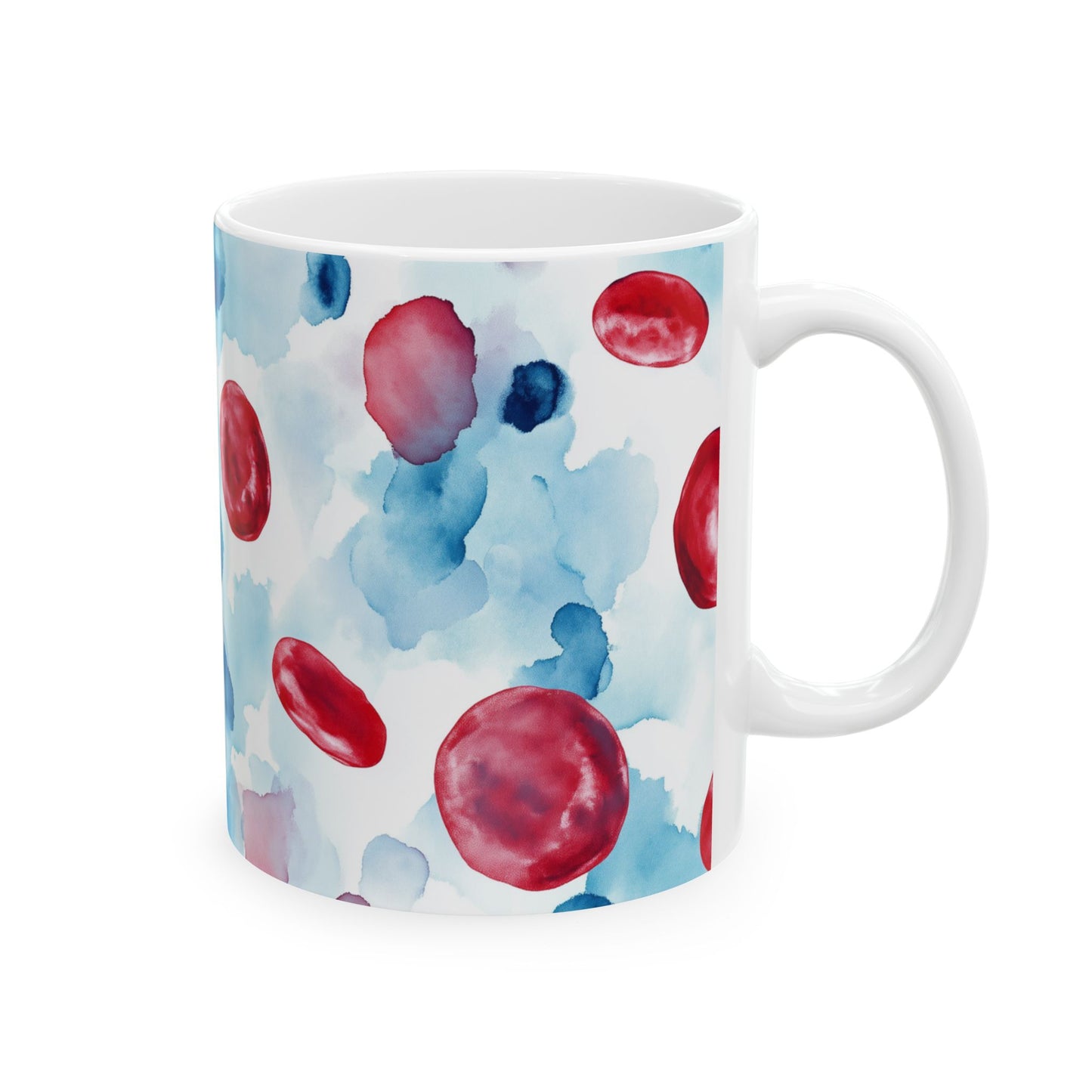 Colorful Red Blood Cells Watercolor Coffee Mug