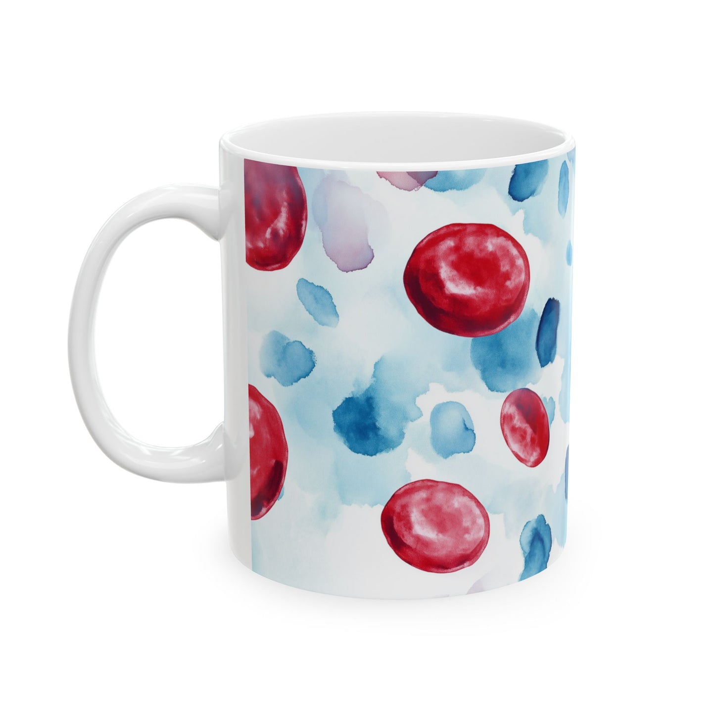 Colorful Red Blood Cells Watercolor Coffee Mug