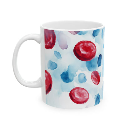 Colorful Red Blood Cells Watercolor Coffee Mug