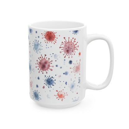 Influenza Virus Particles Colorful Watercolor Mug
