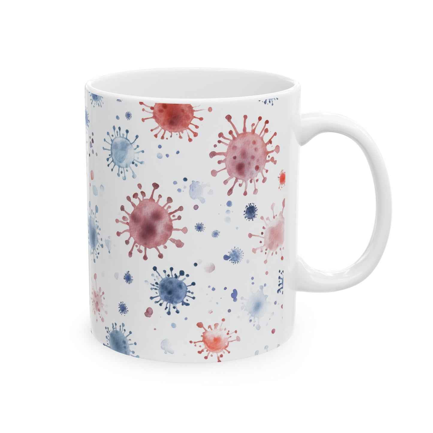Influenza Virus Particles Colorful Watercolor Mug