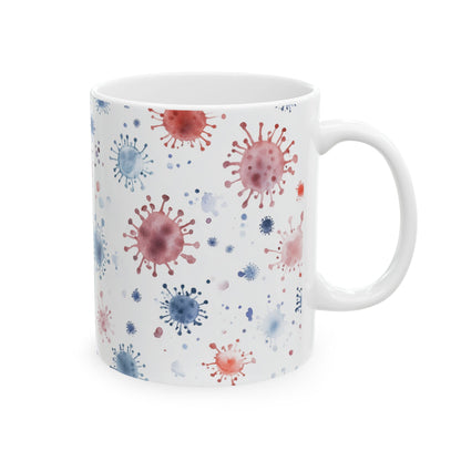 Influenza Virus Particles Colorful Watercolor Mug