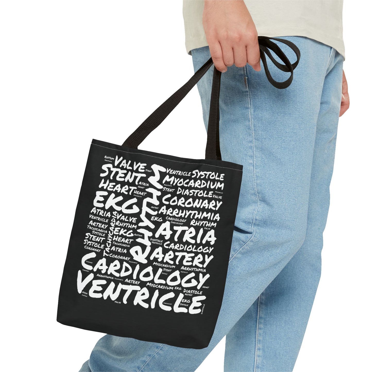 Cardiology Word Cloud Black Tote Bag