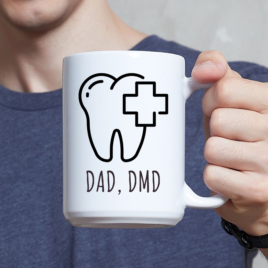 "Dad, DMD." Coffee Mug for Dentist Dad
