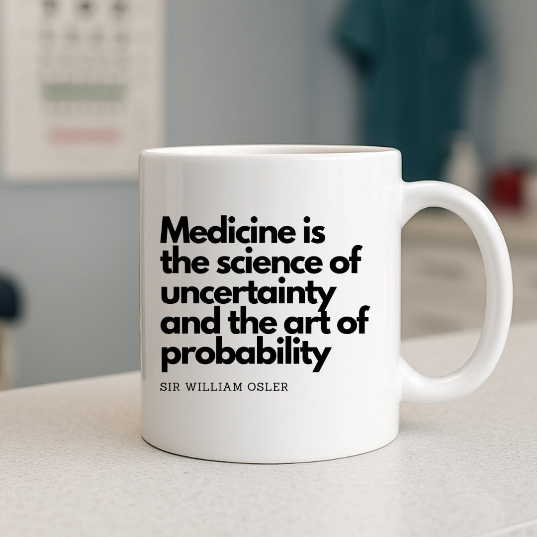Sir William Osler Uncertainty Inspirational Quote Coffee Mug