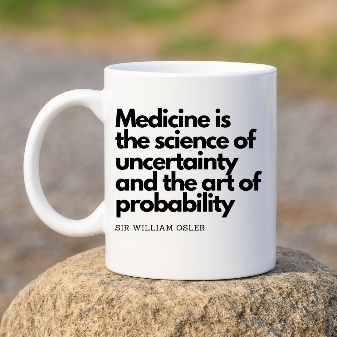 Sir William Osler Uncertainty Inspirational Quote Coffee Mug