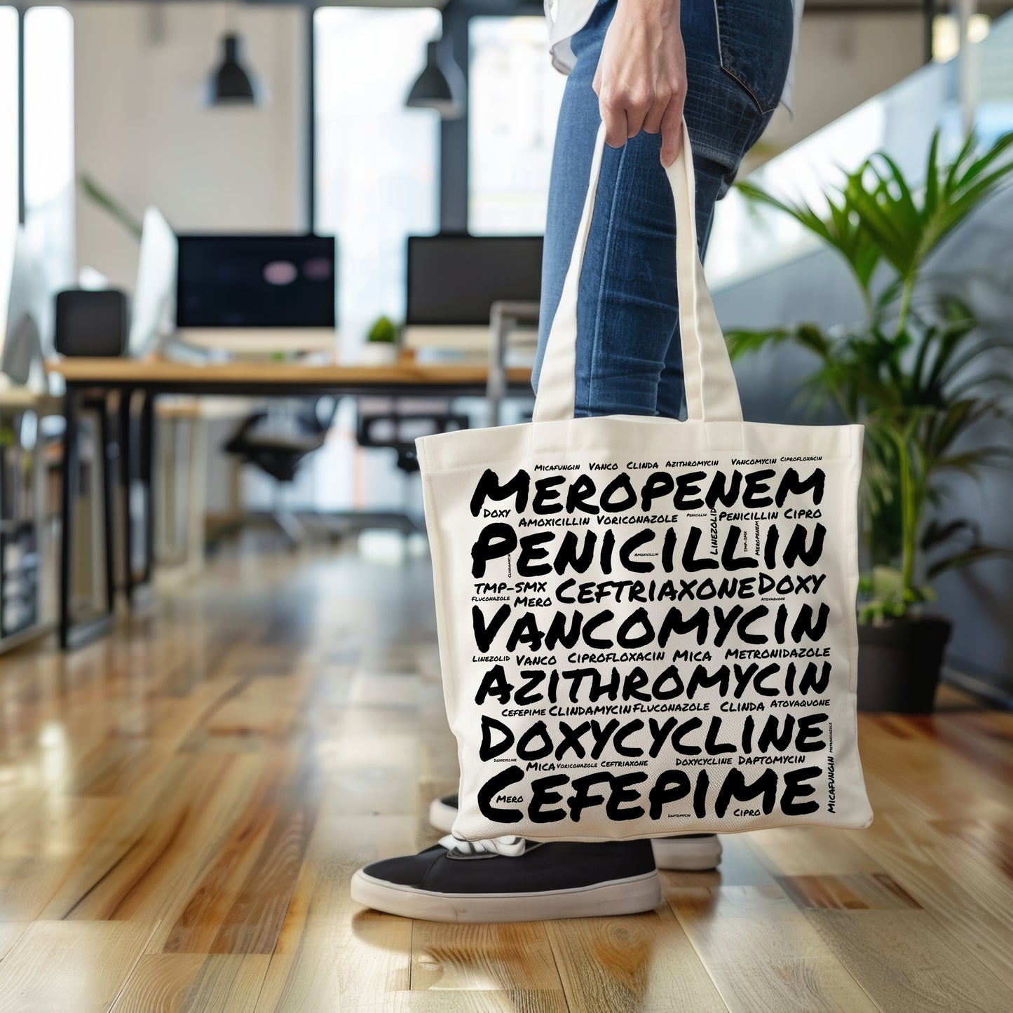 Antibiotic Word Cloud White Tote Bag