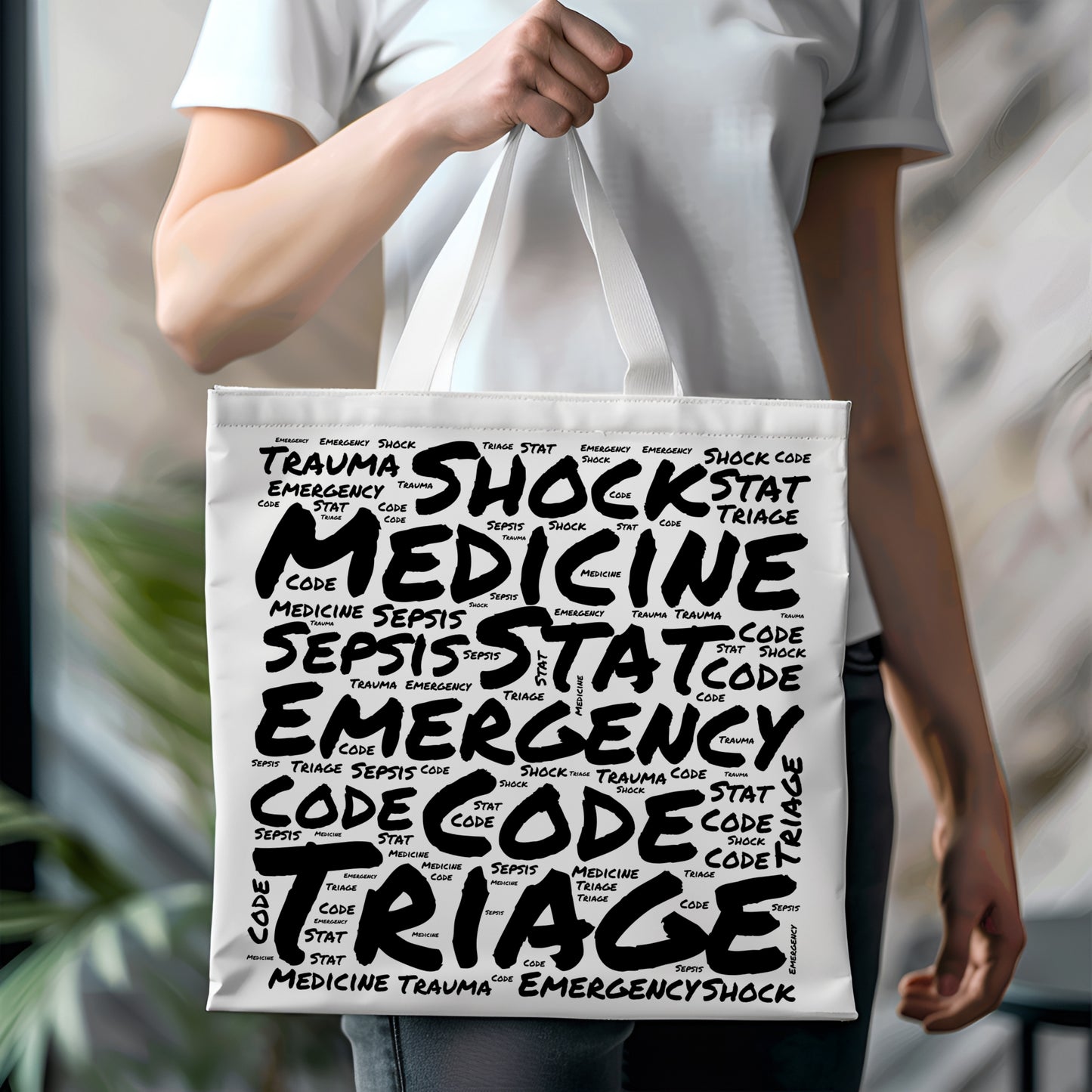 Emergency Medicine Word Cloud White Tote Bag