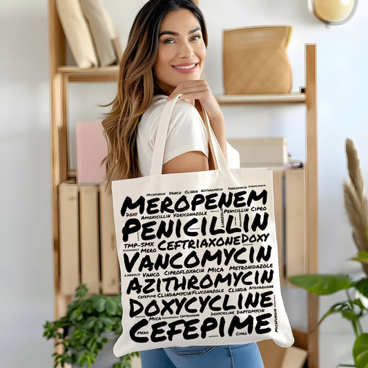 Antibiotic Word Cloud White Tote Bag